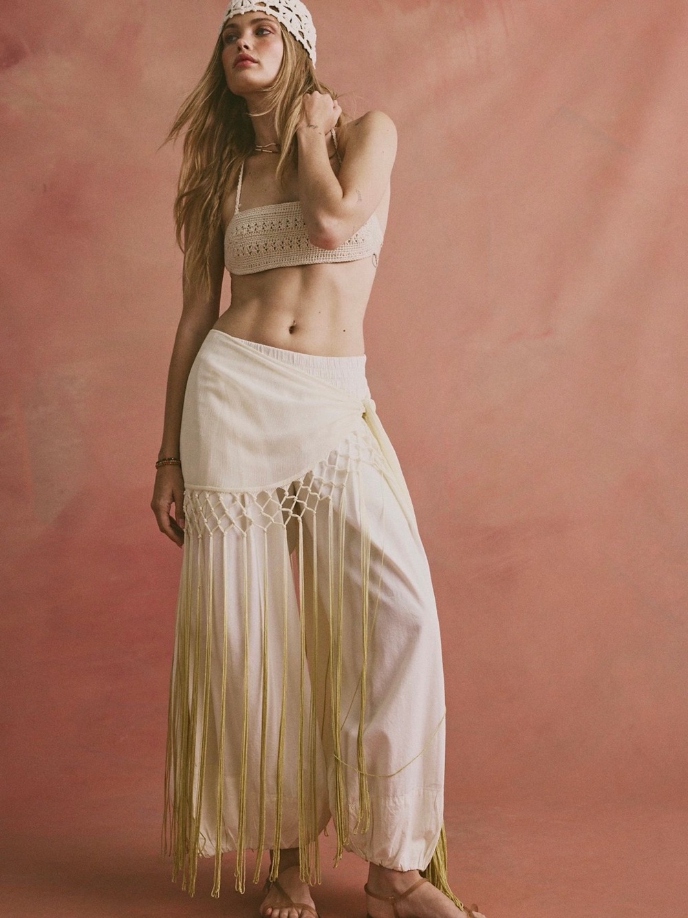 Matthew Williamson x Free People Figuera Fringe Sarong Silk Blend NWT 💕 - Picture 2 of 7